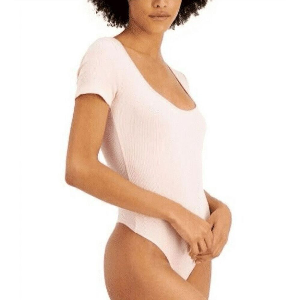 JENNI Ribber square Neck Bodysuit Two-piece set  Grey and peach, size XXL